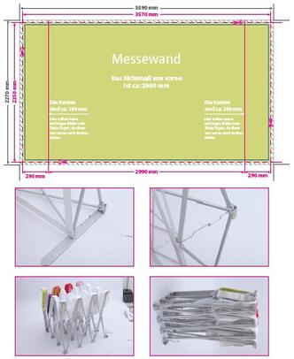 Faltgestänge der Messewand