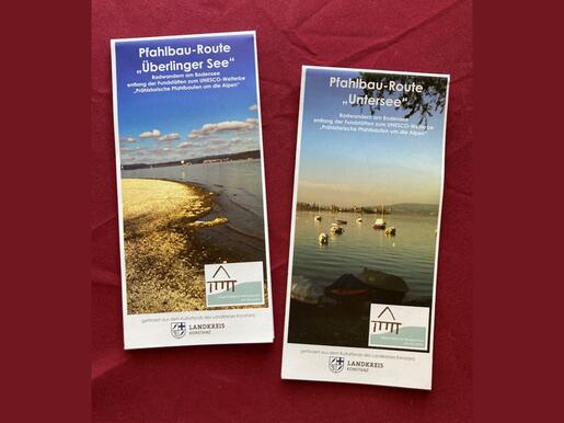 Faltpläne zu den Pfahlbau-Routen um den Überlinger See und den Untersee