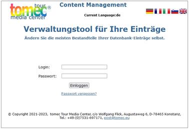 Nutzung des eigenen CMS Tour Media Center tomec